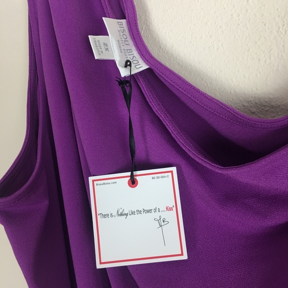 Bisou Bisou | Purple One Sleeve Blouse - Picture 2 of 3